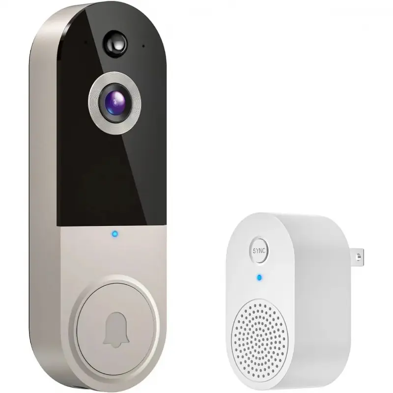 Smart Video Doorbell Camera - 1080p Wireless Home Security System, AI Human Detection, 2-Way Talk, Live View, Night Vision, Cloud Storage, 2.4G WiFi Only, Battery-Powered, Indoor/Outdoor Surveillance (Linen)