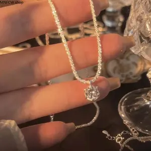 Unisex Elegant Starry-Night Shimmer Zirconia Necklaces & Pendants | Plated Hypoallergenic Fine Collarbone Chain, No Excessive Decor Minimalist Jewelry Bulk for Summer Vacation Gift (Sports & Outdoor Camping Hiking Hammock Accessory)