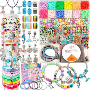 leitait Girls Toys Bracelet Making Kit -3400pcs Charm Jewelry Making Kit Supplies,Unicorn/Mermaid Crafts Birthday Christmas Gifts for Girls