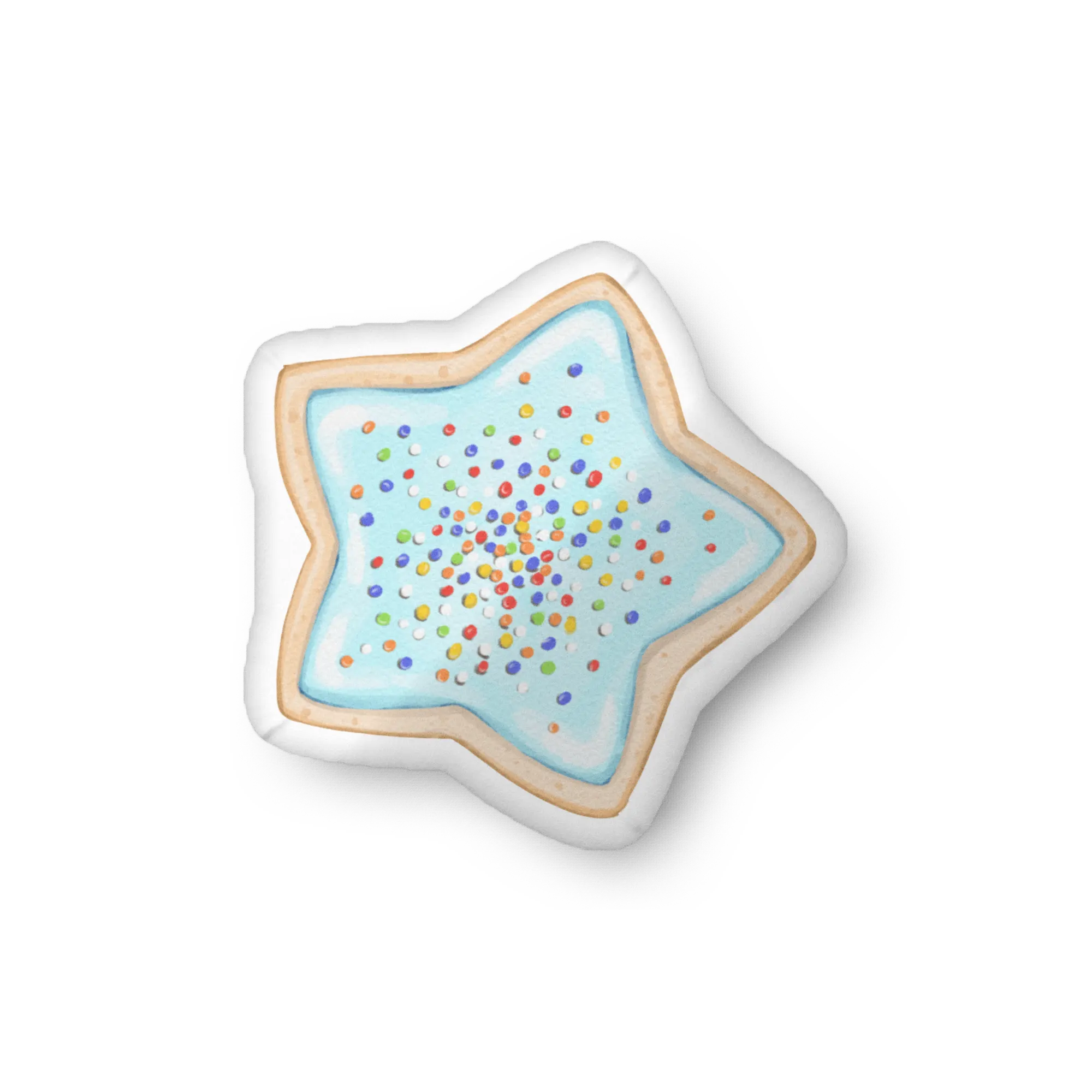 Sugar Cookie Blue Star with Sprinkles Pillow