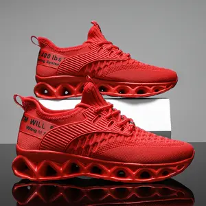 Red sports shoes, men's and women's summer mesh breathable running shoes, comfortable soft-soled hollow mesh shoes, light and trendy, versatile walking, women's casual shoes, large-size couple shoes, fitness skipping rope, playing women's shoes