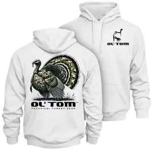 Ol' Tom Turkey Hunting Hoodie – Strutting Wild Turkey Gobbler Vintage Back Graphic, Vintage Gobbler Graphic, Spring Turkey Season Apparel, Gift for Hunters
