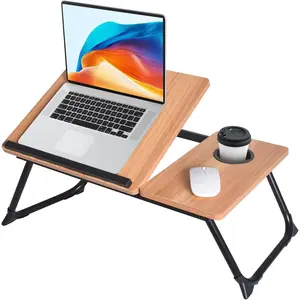 XXL Adjustable Lap Desk - Sturdy Portable Foldable Laptop Desk for Bed & Sofa, Height Adjustable Laptop Bed Stand,  Lap Table for Adults Work, Writing and Gaming ()