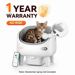 POKPAW Large Smart Cat Litter Box with Replaceable Deodorizing Spray Nozzle, App-Controlled Automatic Self-Cleaning for Multi-Cat Homes, Fits 2-22 lbs Cats