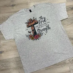 God With Strength Cross Religious Shirt