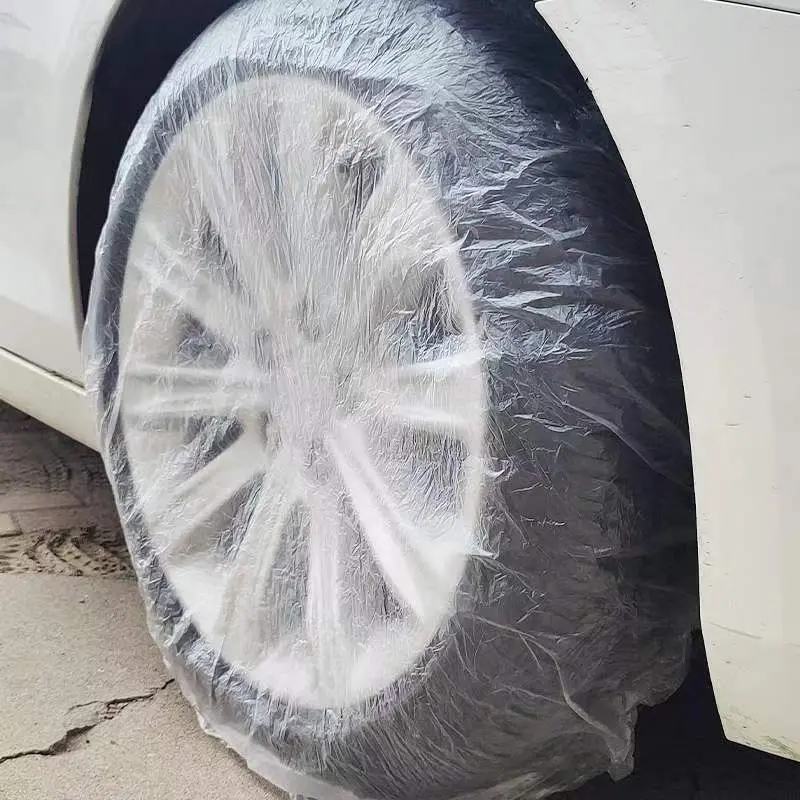 4-Pack Universal Car Tire Covers, Transparent Plastic Wheel HUB Protectors, Dust-Proof Pet Proof, Paint Protection, Non-Sponge Rubber