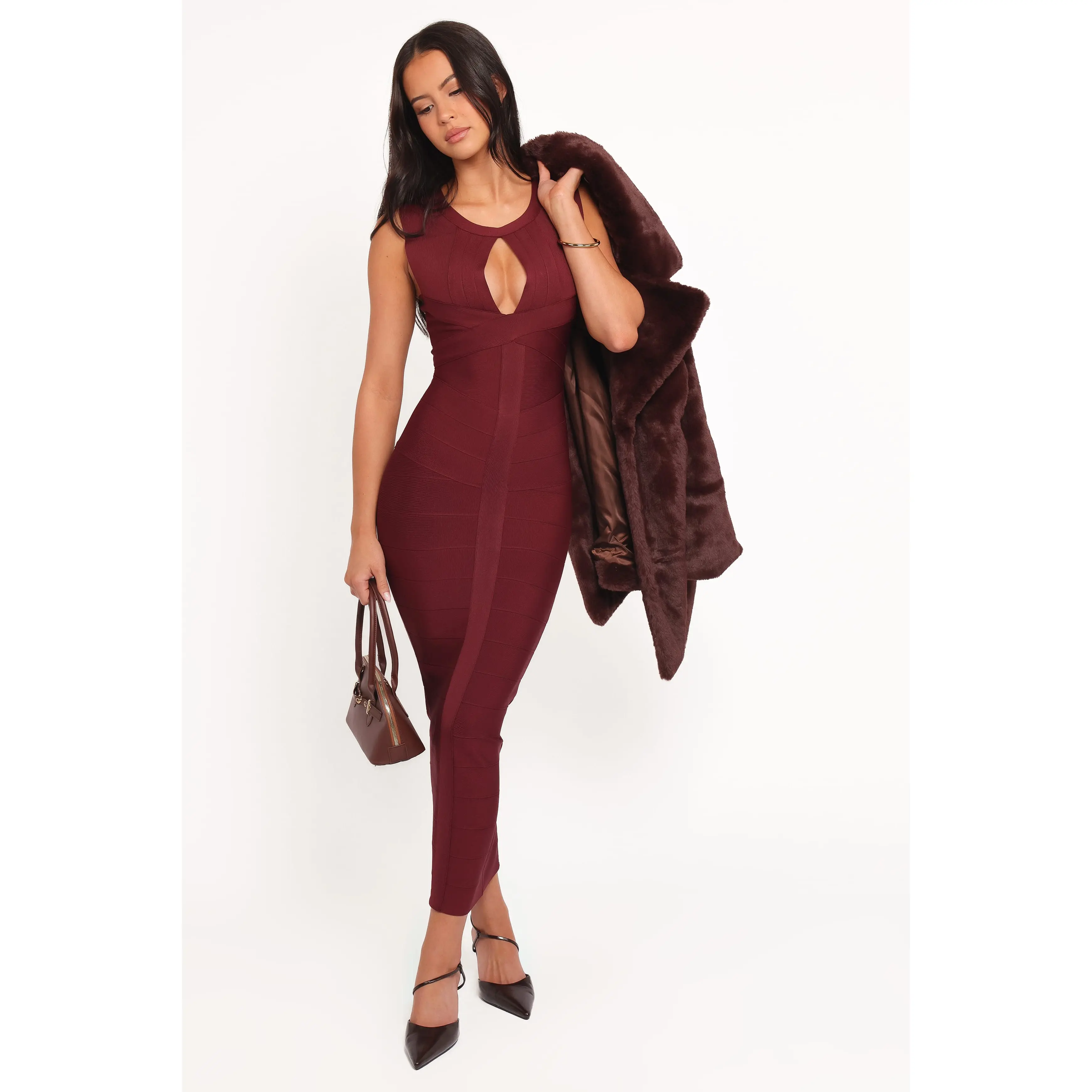 Josiah Midi Dress - Burgundy