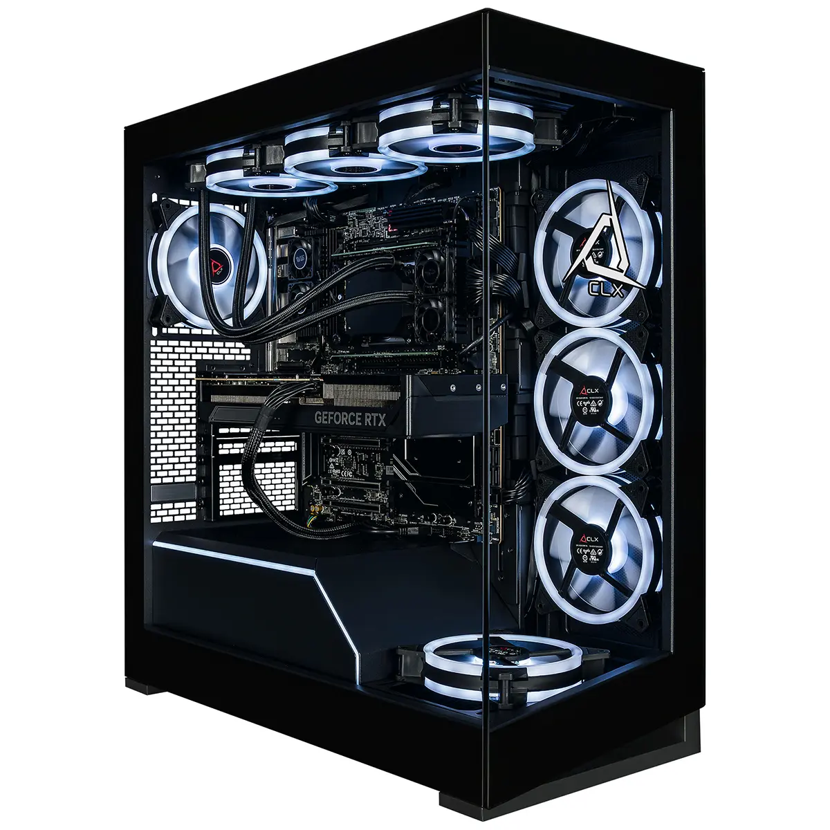 High Performance CLX Horus Creator Mid-Tower PC Tower, AMD Ryzen Threadripper 7960X 4.2GHz (Threadripper X), 32GB RAM, 1TB SSD + 4TB HDD, NVIDIA GeForce RTX 5070 12GB, Windows 11 Home, Black Desktop Computer
