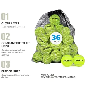 36PC High Bounce Tennis Balls with Mesh Bag Training Set for Beginners Dog Owners Pro Practice Extra Durable Outdoor Indoor36PC High Bounce Tennis Balls with Mesh Bag Training Set for Beginners Dog Owners Pro Practice Extra Durable Outdoor Indoor