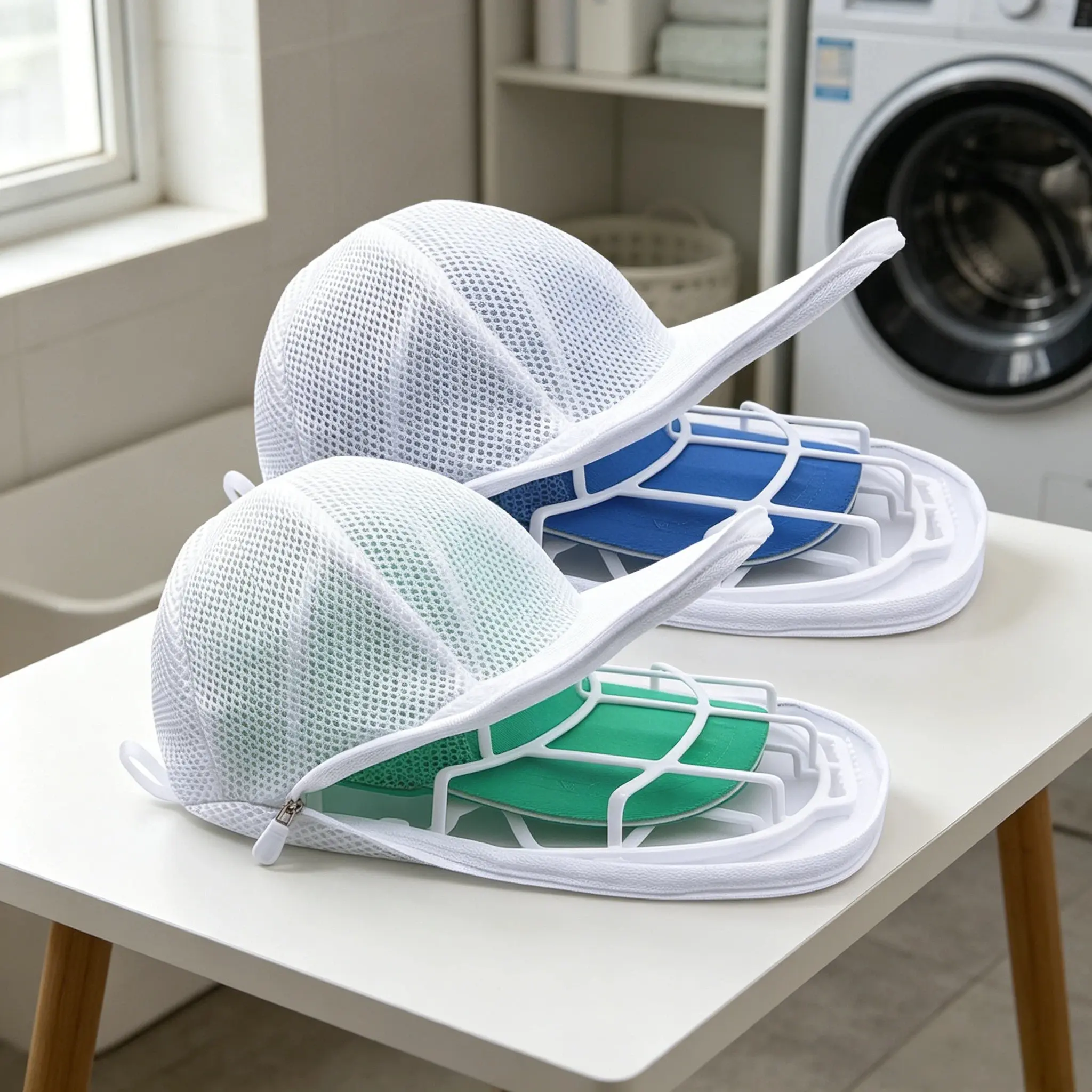 Hat Washer Cage with Mesh Bags for Washing Machine Baseball Cap Cleaner Rack Ideal for Cleaning and Protecting Hats in Dishwasher Hat Cleaner Home Essential Laundry Bag practical gift