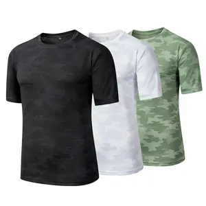 3-Pack Men's camouflage Gym T-shirt – Slim Fit Breathable T-Shirts Athleisure breathable tactical short-sleeve gym tee quick-dry