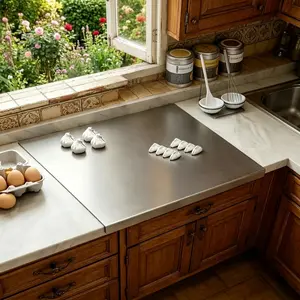 Stainless Steel Pastry Board, Chopping Board, Turns Countertop Into Prep Zone, Effortless Dough Making & Food Prep, No More Mess