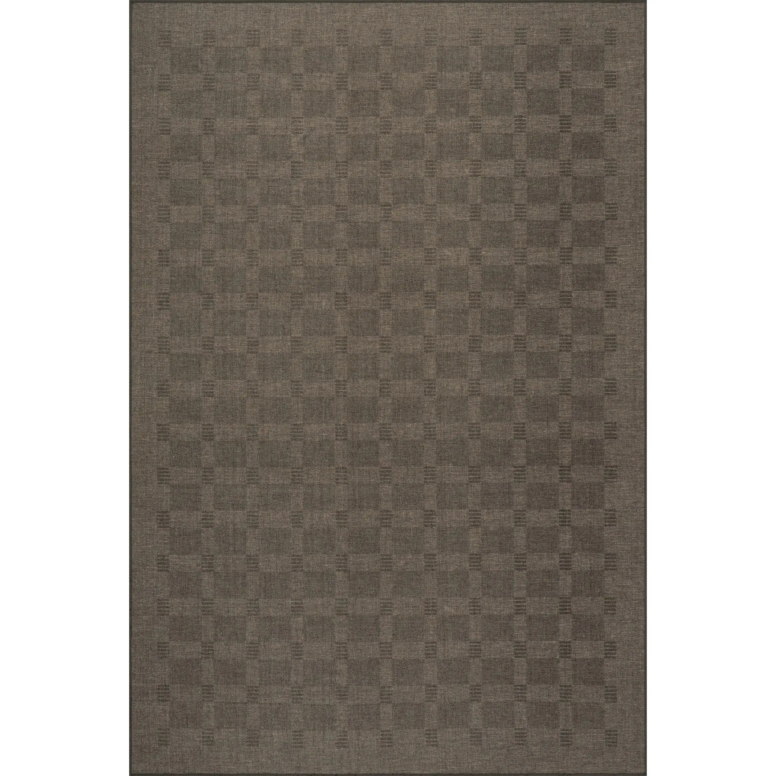 Nate Berkus Walker Modern Checkered Area Rug, Polyester/Wool Power-Loomed Machine Washable Rug for Home Rooms & Indoor Floors
