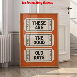 1pc, Wall arts, Modern Posters, These are the good old days prints - vintage wall art ticket stubs wall art inspiring quotes prints and funky wall art living room prints, living room decor, bedroom decor aesthetic, gift, Vintage Letters Print, unframed
