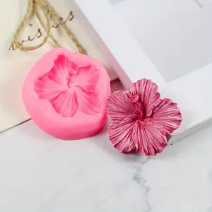 1Pc Mini Five-Petal Hibiscus Flower Diffuser Stone Aromatherapy Mold Clay Mold Silicone Mold DIY Crafts Mini Flower Aromatherapy Candle Mold Soap Mold, Soap Making Kit