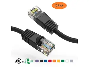 Nippon Labs 60CAT6-3BK-10P Cat6 3FT UTP Ethernet Network Booted Cable - Black - 3 ft. - 24AWG RJ45 Enhanced Cat 6 Patch Cable (3FT 10 Pack Black)