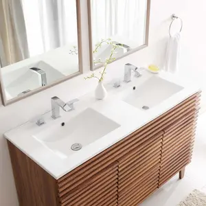 Modway Cayman 48" Double Basin Bathroom Sink in White