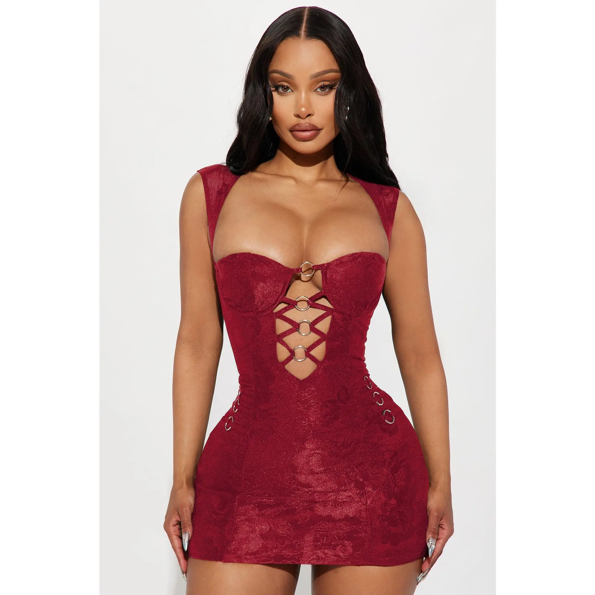 skims red lace dress Skims Lace Mini Slip Dress | Ruby Contrast | Red | Silk | 2XS | 2X-Small
