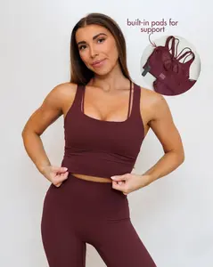 Kanti Crop - Cherry | BUILT-IN PADS
