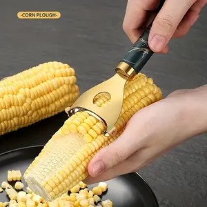 1pc, Corn Cob Peeler, Stainless Steel Corn Cob Peeler, Household Corn Peeler, Reusable Corn Thresher, Creative Corn Peeler, Kitchen Multifunctional Peeler, Corn Cob Peeling Tool, Vegetable Peeler, Kitchen Supplies, Kitchen Accessories Utensils Blade 2Pcs