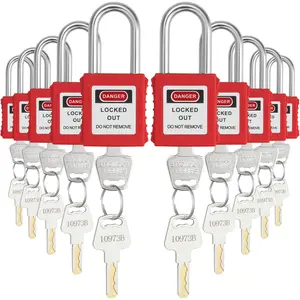 TikTokShopBlackFridayVEVOR Lockout Tagout Locks Set, 10 PCS Red Safety Lockout Padlocks, with 2 Keys Per Lock, OSHA Compliant Lockout Locks, Lock Out Tag Out Safety Padlocks for Electrical Lockout Tag Out Kits