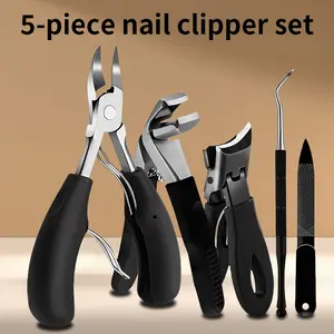Complete 5 - Piece Nail Clipper Kit: Achieve Salon - Worthy Nails at Home, Versatile Tools for Every Nail Care Need! Manicure Kit Cuticle Pusher