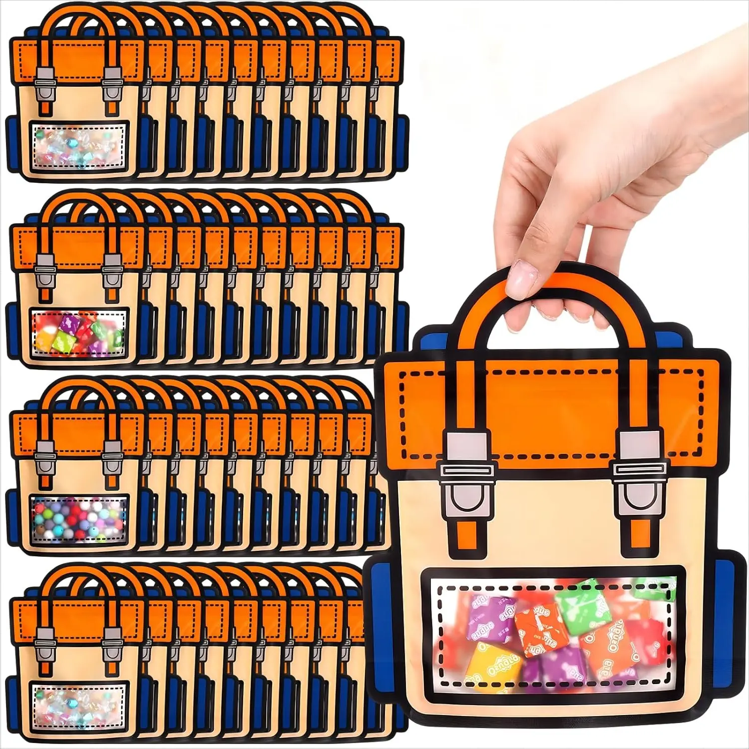 A Set of 40/20 Pcs Back to School Goodie Bags,Bulk Small Cute Cartoon Backpack,Birthday Gift Bags with Handle for Snack Candy Students First Day of School Classroom Party,Christmas,Summervibes,Father's Day Gift,Hand Tools Kits