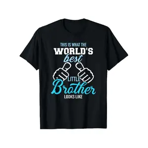 Funny Brother Graphic T-Shirt |   This is What the World'S Best Little Brother Looks Like |   Lightweight All-Season Casual Tee for Brothers Birthday, Family Gifts |   Digital Heat Transfer, Crew Neck, Slight Stretch Fabric, Regular Fit, Short Sleeve