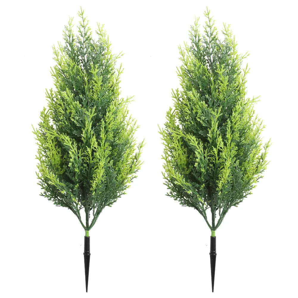 20 inch artificial cypress tree with ground spikes, 1 pc artificial Christmas tree, UV-resistant artificial shrub, suitable for Christmas decorations, porches, paths, gardens, indoor and outdoor decorations, and yard art, Decorative Fake Tree