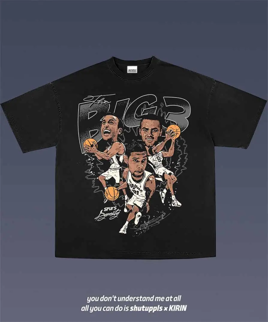 SPURS BIG 3 1.7 Vintage Style T-shirts, Oversized Shirts, Graphic Tees