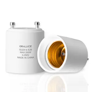 GU24 to E26 Versatile Design Adapting, Bi-Pin to Medium Standard Base, Max 200W Light Bulb Socket Adapter, 0-250V, 2 Pack  Adaptability Safe And Reliable