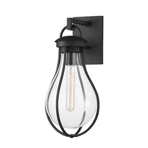 Bowie Wall Sconce - Large Outdoor Light with Classic Teardrop Design and Textured Black Finish