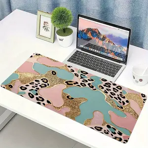 Large Oval Abstract Leopard Print Mouse Pad Compatible for PC/Laptop - Non-Slip Rubber Base & Soft Cloth Surface Desk, Leopard Spot for Office, Gaming Computer, Durable Gaming Desk Accessory, Office Desk Accessories