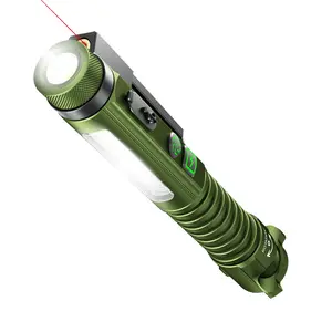 PASIION EDC Rechargeable Flashlight, 800-Lumen Small Flashlight with Magnetic Clip & Base, 11-Mode LED Flashlight, Glass Breaker & Bottle Opener, USB-C Flashlight for Working, Home and Emergency, Multifunctional Flashlight