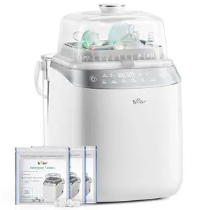 Bear Bottle Washer Pro, Baby Bottle Washer and Sterilizer and Dryer - All in One Machine for Bottles, Pump Parts & Baby Essentials with 90 Detergent Tablets - Effortless, Time-Saving