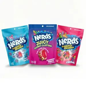 NERDS Juicy Gummy Clusters Fruity Mix Candy Variety Pack with Juicy Centers, Reclosable Bag, for Snacking and Sharing, 3-Pack
