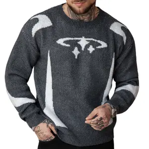 Men's Oversized Sweater Loose Fit Crewneck Pullover Soft Warm Fabric for Halloween Festive Outfits Machine Washable Classic Trendy Casual Style