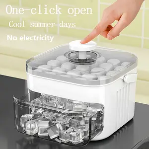 Multifunctional Ice Cube Tray Mold, Press-Button Design, Ideal for Beer Drinks Cooling, Summer Kitchen Appliance Accessory, Home Bar Accessories, Plastic