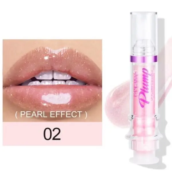 HANDAIYAN Plumping Booster Lip Gloss #02 Light Pink Glitter - Makeup Cosmetic