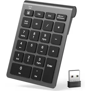 Number Pad,  Numeric Keypad 22  Portable Keyboard Extensions with 2.4GHz USB Receiver for 10 Key Financial Accounting Data Entry, Surface Pro, Laptop, Desktop, PC, Notebook