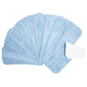 12 Pack of Microfiber Flat Wet Mop Pads - Color and Size Options