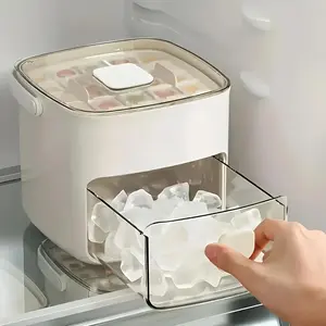 Ice Maker, 48-grid Double Layer Ice Cube Mold with Lid, Portable Ice Tray for Beverages, Tea & Coffee, Kitchen Gadgets, Travel Accessories, Icemaker