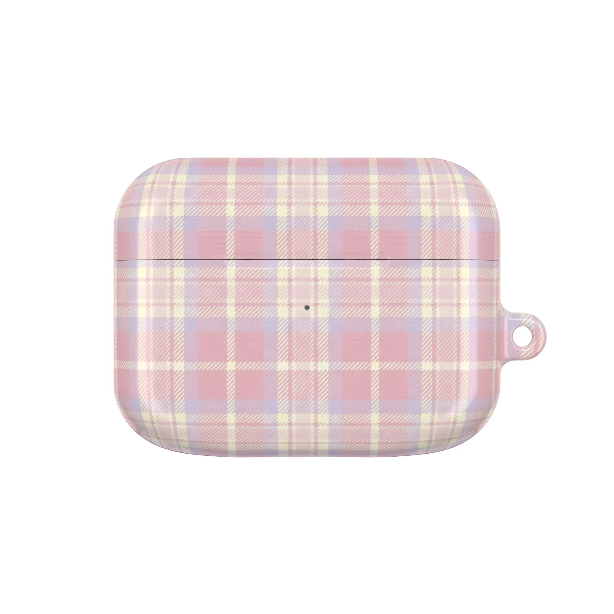 Pastel Pink Plaid AirPods Case - Cute Lilac Tartan Earbud Cover - Preppy Checkered AirPods Case - Soft Girl Aesthetic Tech Accessory