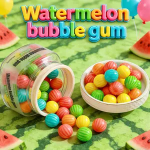 Watermelon Bubble Gum, 4.23oz/box, Juicy Watermelon Flavor, Chewy Bubble Gum for Kids & Adults, Party Favors, Office Snack Jars, Gluten-Free, Perfect for Easter Basket Fillers, Fresh Fruity Taste
