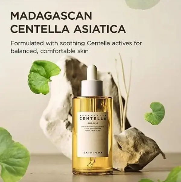 SKIN1004 Madagascar Centella Asiatica Ampoule Facial Serum (55mL) - Daily Soothing, Hydrating Formula for Acne-Prone, Sensitive Skin with Redness Relief, Skin Repair
