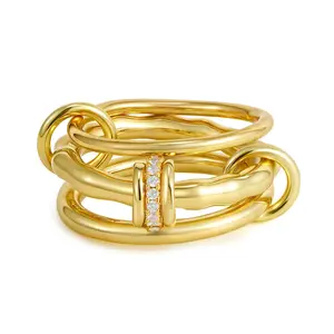 NELI Gold Stack Hoop Link Ring