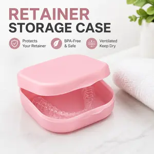 Retainer Case with Mirror – Portable Storage Box for Aligners & Braces