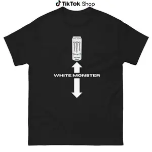 White monster t-shirt, Fun summer t-shirts, funny summer t-shirts, T-shirt white monster