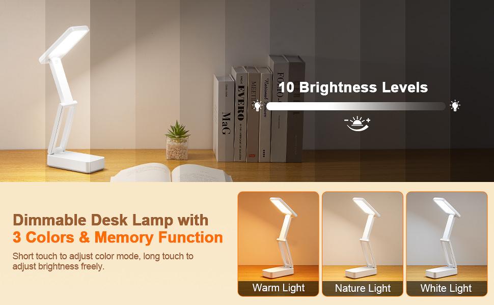 ONF FIRE Brand Rechargeable Lamps Cordless 6000mAh Battery Powered Lamp 3 Colors Dimmable Desk Light with USB Charging Port 45min Timer Wireless Portable Light Battery Operated