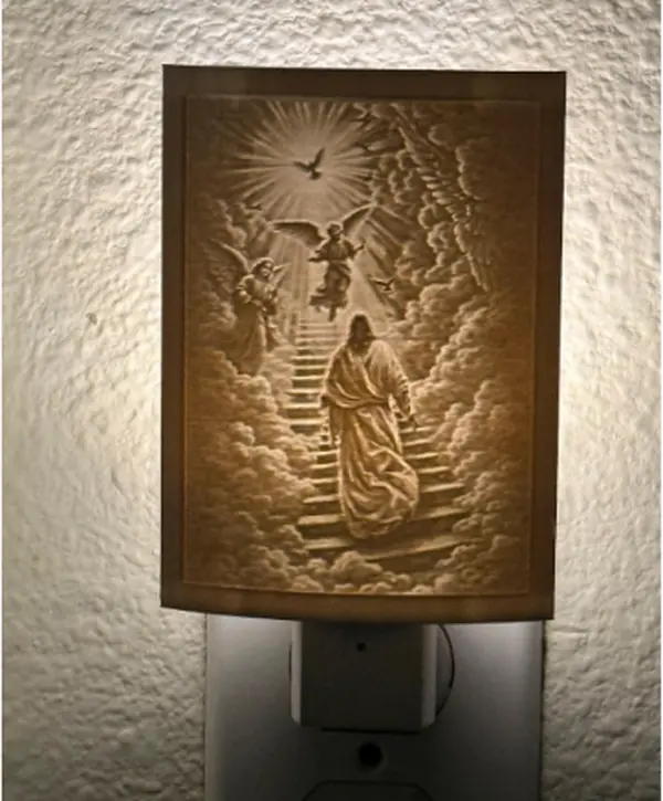 Stairway to Heaven Christian Night Light | Jesus & Angels Lithophane Lamp